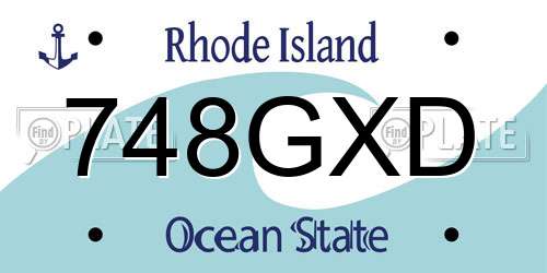 748GXD Rhode Island License Plate
