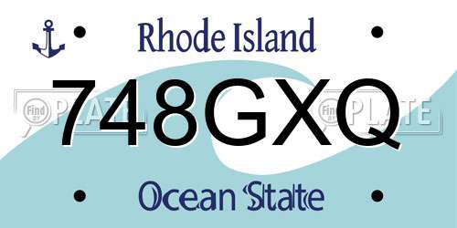 748GXQ Rhode Island License Plate