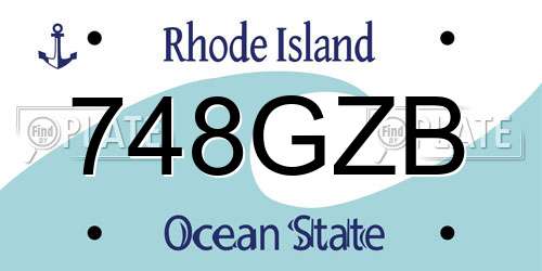 748GZB Rhode Island License Plate