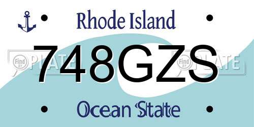 748GZS Rhode Island License Plate