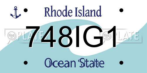 748IG1 Rhode Island License Plate