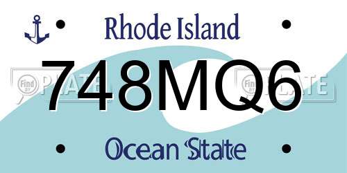 748MQ6 Rhode Island License Plate