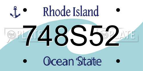 748S52 Rhode Island License Plate