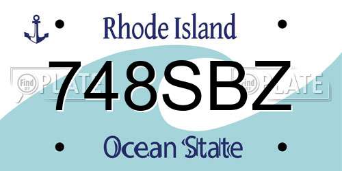 748SBZ Rhode Island License Plate