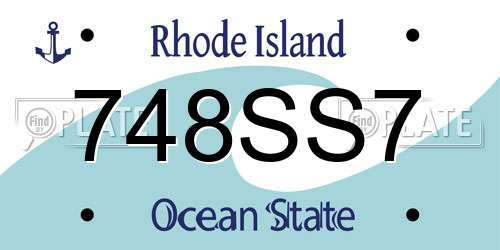 748SS7 Rhode Island License Plate