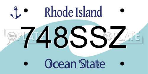 748SSZ Rhode Island License Plate