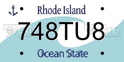 748TU8 Rhode Island License Plate