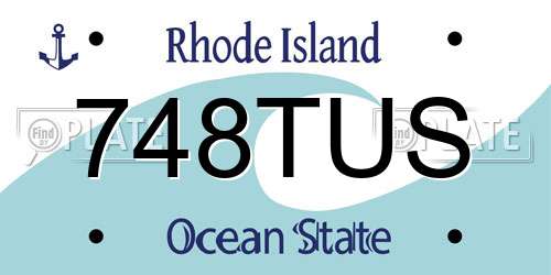 748TUS Rhode Island License Plate