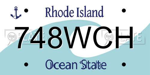 748WCH Rhode Island License Plate