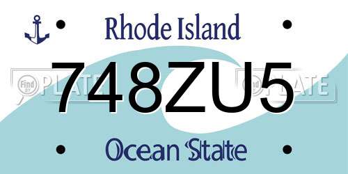 748ZU5 Rhode Island License Plate