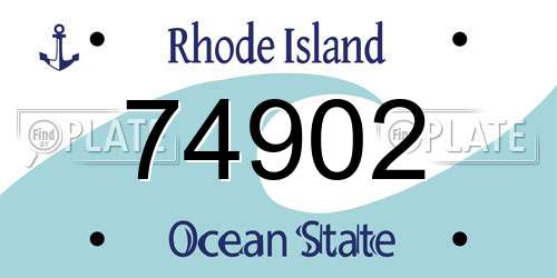 74902 Rhode Island License Plate