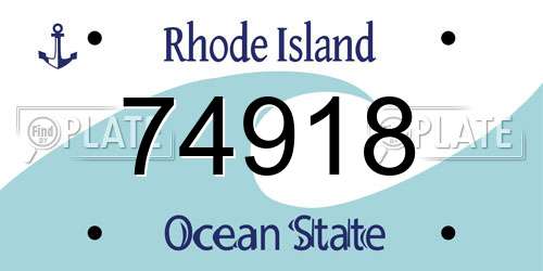 74918 Rhode Island License Plate