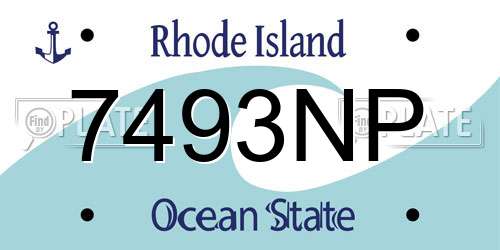 7493NP Rhode Island License Plate
