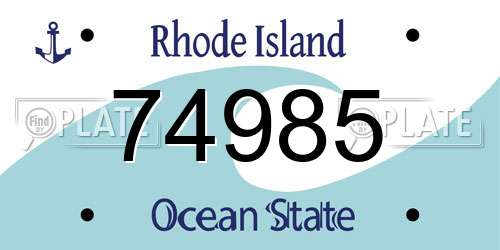 74985 Rhode Island License Plate