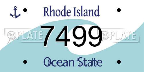 7499 Rhode Island License Plate