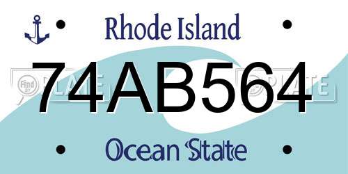 74AB564 Rhode Island License Plate