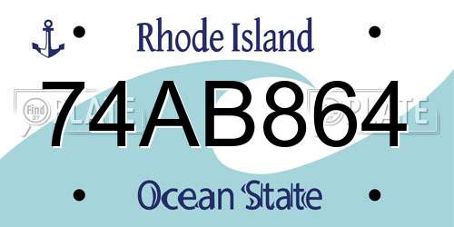 74AB864 Rhode Island License Plate