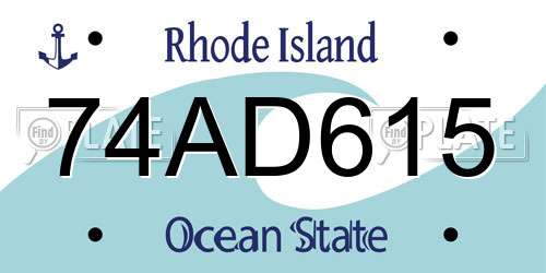 74AD615 Rhode Island License Plate