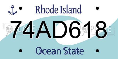 74AD618 Rhode Island License Plate