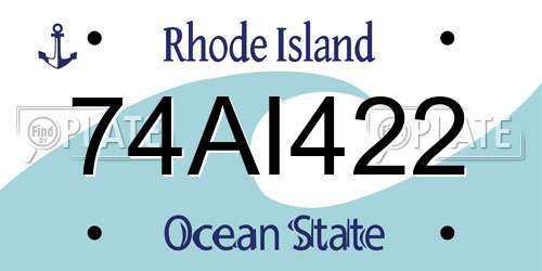 74AI422 Rhode Island License Plate