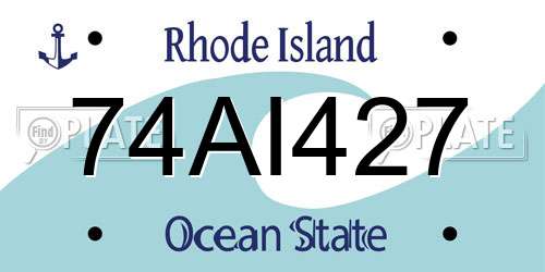 74AI427 Rhode Island License Plate