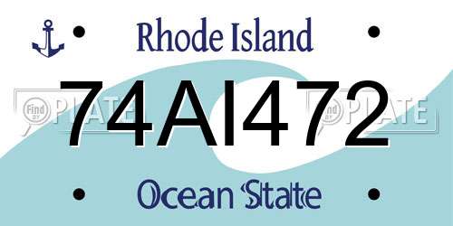 74AI472 Rhode Island License Plate