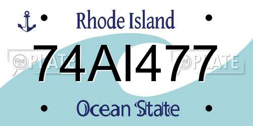 74AI477 Rhode Island License Plate