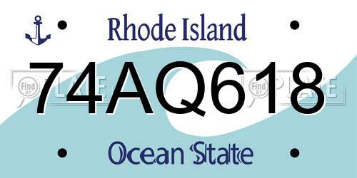 74AQ618 Rhode Island License Plate