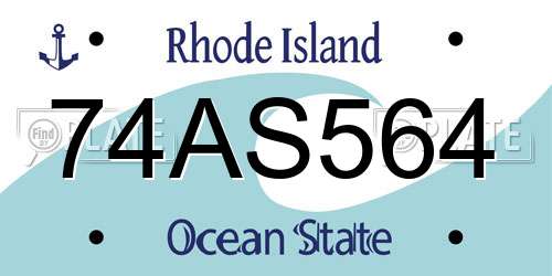 74AS564 Rhode Island License Plate