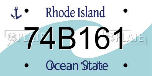 74B161 Rhode Island License Plate