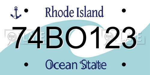74BO123 Rhode Island License Plate