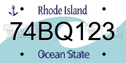 74BQ123 Rhode Island License Plate