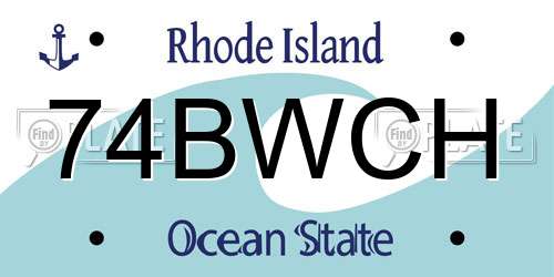 74BWCH Rhode Island License Plate