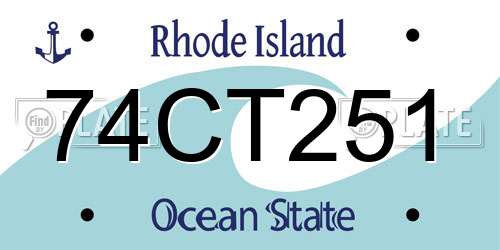 74CT251 Rhode Island License Plate