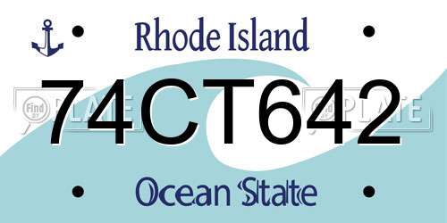 74CT642 Rhode Island License Plate