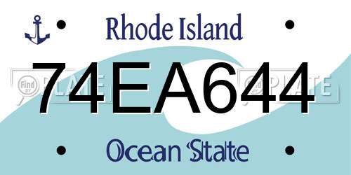 74EA644 Rhode Island License Plate
