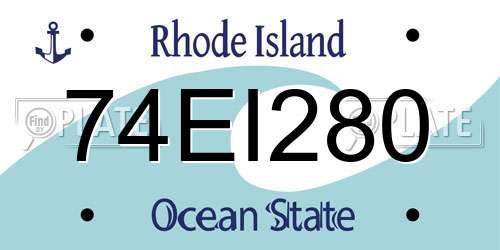 74EI280 Rhode Island License Plate