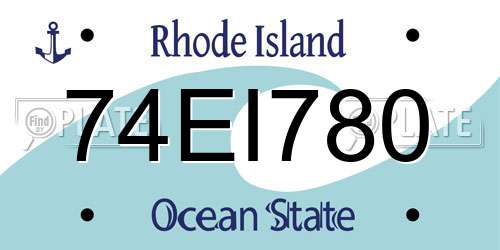 74EI780 Rhode Island License Plate