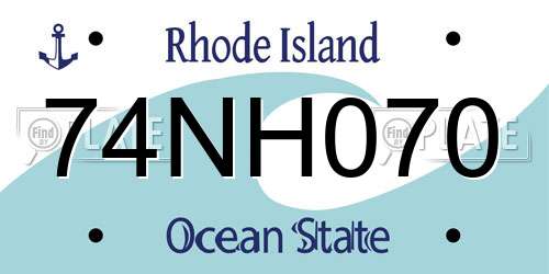 74NH070 Rhode Island License Plate