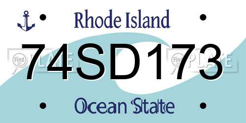 74SD173 Rhode Island License Plate