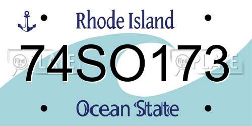 74SO173 Rhode Island License Plate