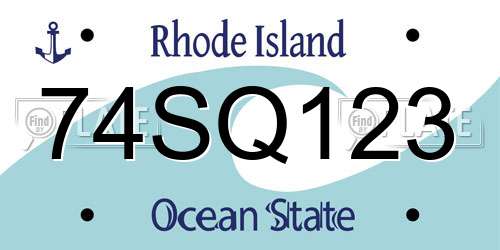 74SQ123 Rhode Island License Plate