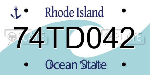 74TD042 Rhode Island License Plate