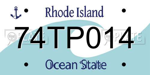 74TP014 Rhode Island License Plate