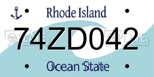 74ZD042 Rhode Island License Plate