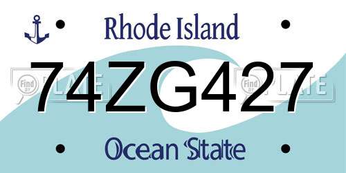 74ZG427 Rhode Island License Plate