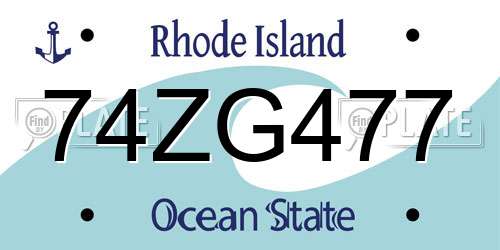 74ZG477 Rhode Island License Plate