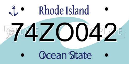 74ZO042 Rhode Island License Plate