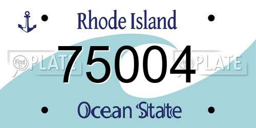 75004 Rhode Island License Plate