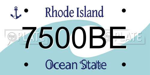 7500BE Rhode Island License Plate